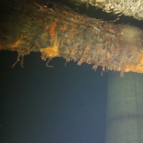 Sprinklertank-Inspektion: Betontank, 30 Jahre – Probierleitung Korrosion Unterwasseraufnahme